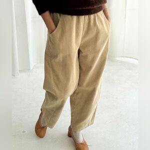 Stylish Tan Corduroy Cropped Pants